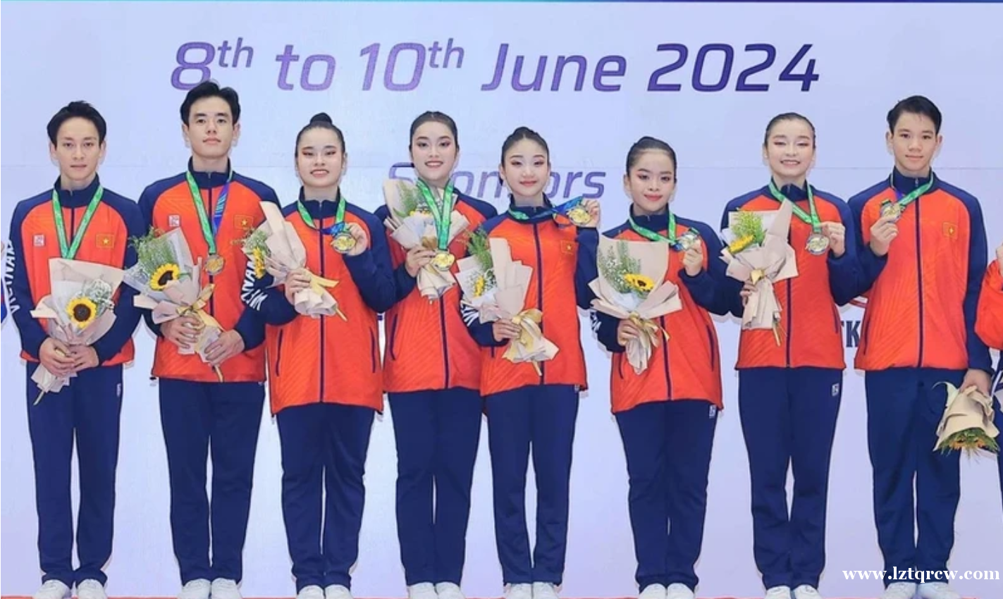 越南代表团在第九届亚洲健美操锦标赛排行榜上排名第一